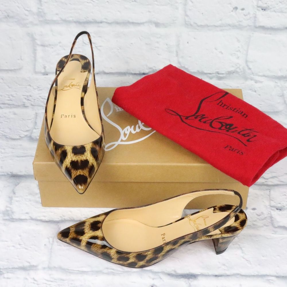 LOUBOUTIN Karelli Patent Slingbacks 35.5 5.5
